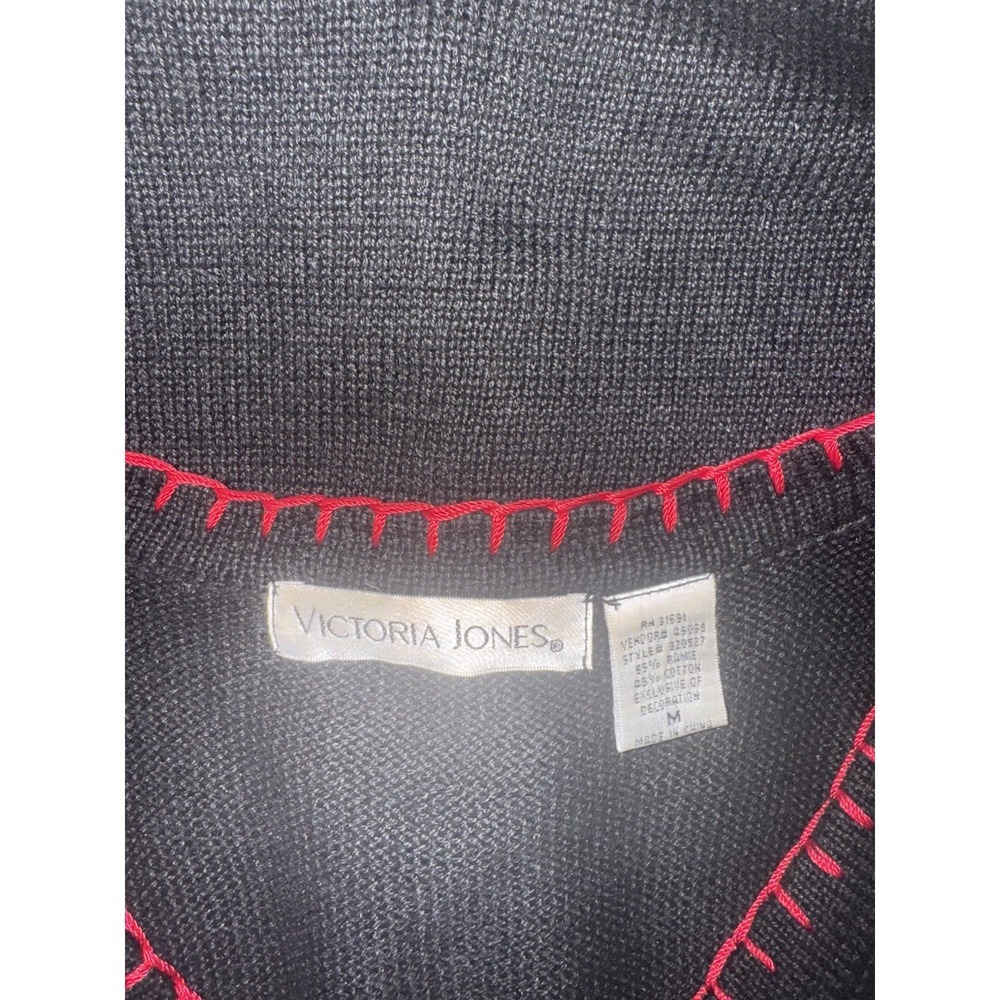 Vintage Victoria Jones Women's M Christmas Embroidered Beaded Sweater Vest - Picture 7 of 7